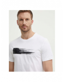 T-shirt brush logo blanc homme - Calvin Klein