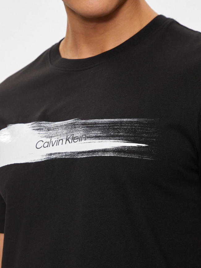 T-shirt brush logo noir homme - Calvin Klein