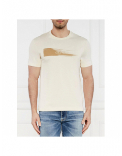 T-shirt brush logo beige homme - Calvin Klein