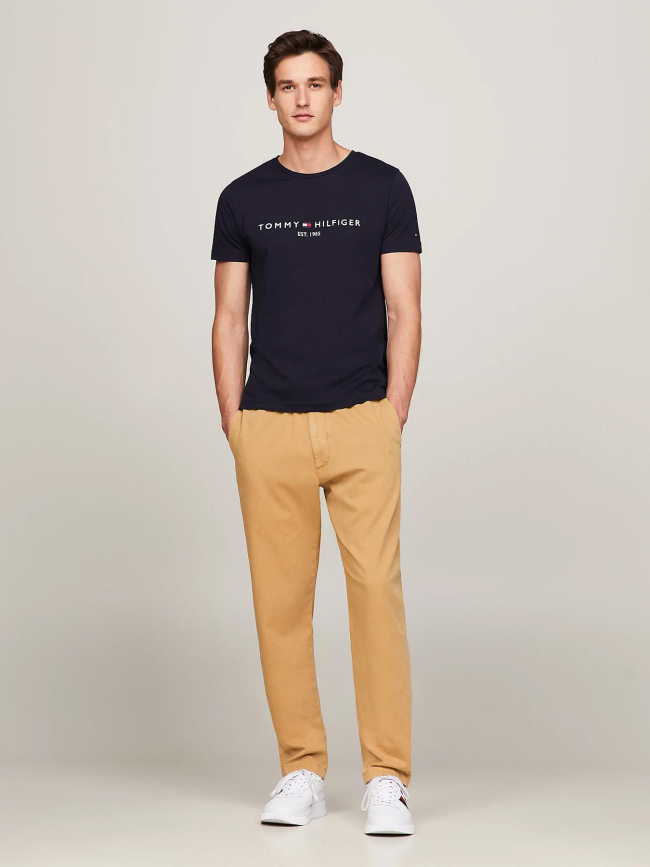 T-shirt slim fit core logo bleu marine homme - Tommy Hilfiger