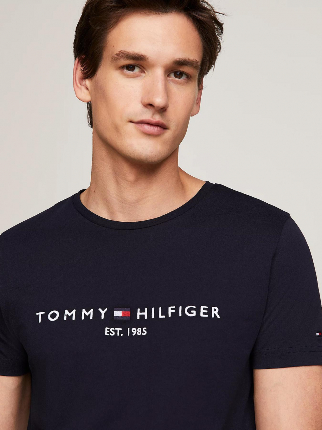 Tee shirt tommy hilfiger homme bleu marine on sale