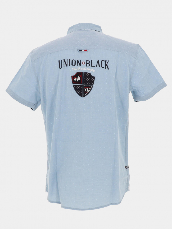 Chemise dobby match rugby bleu homme - Union Black