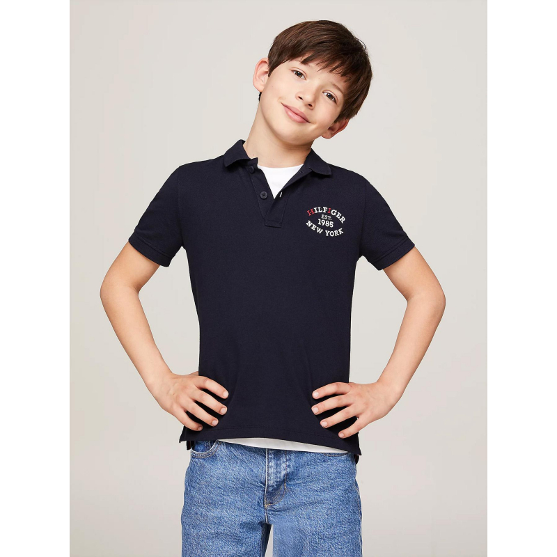 Polo monotype regular bleu marine enfant - Tommy Hilfiger