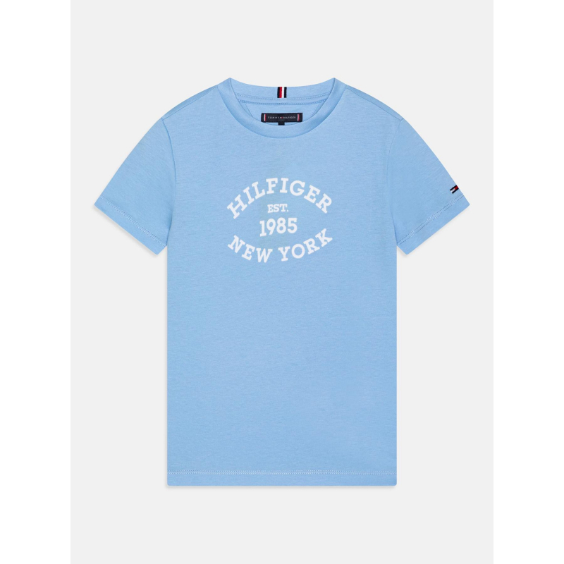 T-shirt monotype floc bleu ciel enfant - Tommy Hilfiger