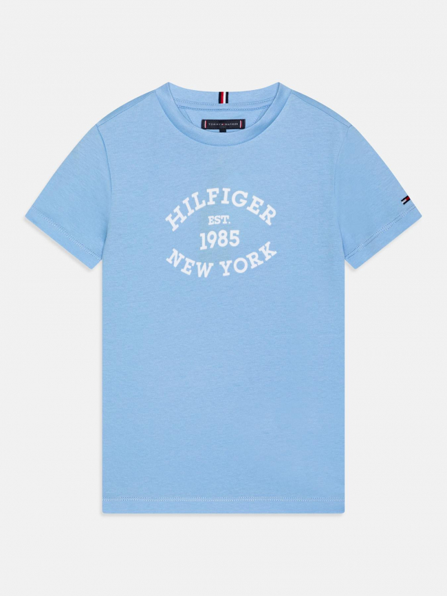 T-shirt monotype floc bleu ciel enfant - Tommy Hilfiger