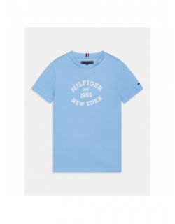 T-shirt monotype floc bleu ciel enfant - Tommy Hilfiger