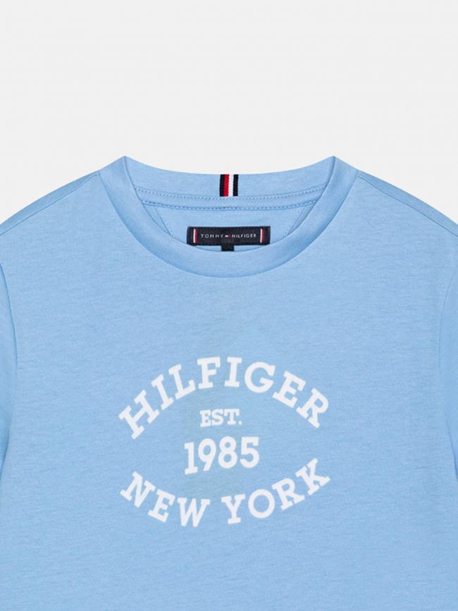 T-shirt monotype floc bleu ciel enfant - Tommy Hilfiger