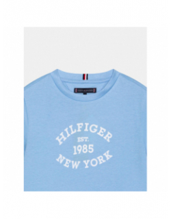 T-shirt monotype floc bleu ciel enfant - Tommy Hilfiger