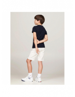 T-shirt monotype flock bleu marine enfant - Tommy Hilfiger