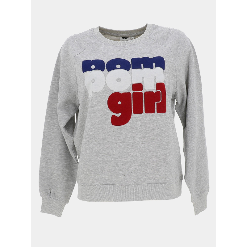 Pull bertie pompom girl gris femme - Only