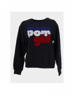 Sweat bertie col rond bleu femme - Only