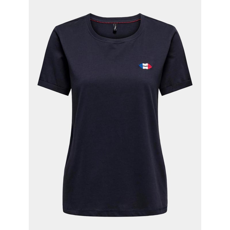 T-shirt manches courtes cilla life bleu femme - Only