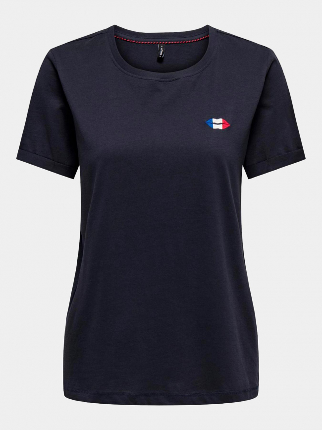 T-shirt manches courtes cilla life bleu femme - Only