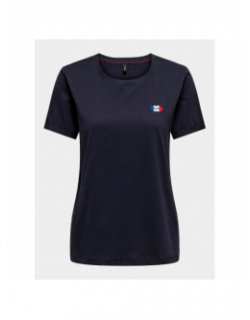 T-shirt manches courtes cilla life bleu femme - Only