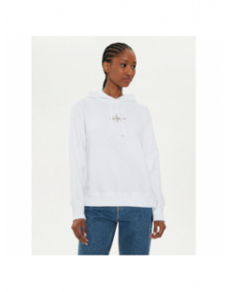 Sweat monologo regular blanc femme - Calvin Klein Jeans