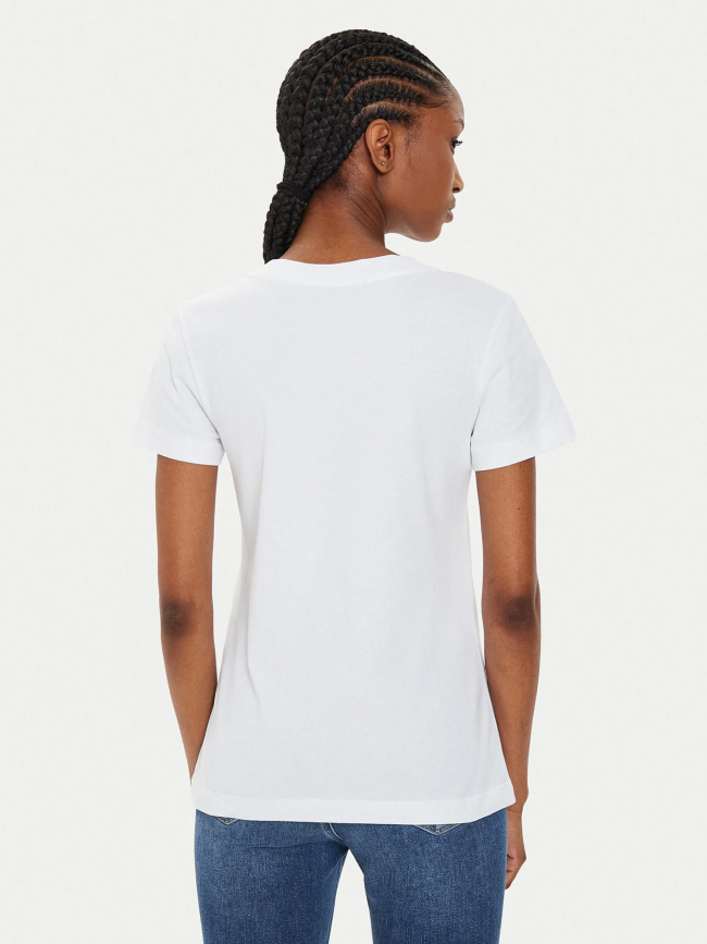 T-shirt monologo slim blanc femme - Calvin Klein Jeans