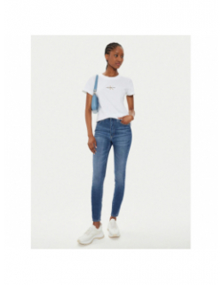 T-shirt monologo slim blanc femme - Calvin Klein Jeans