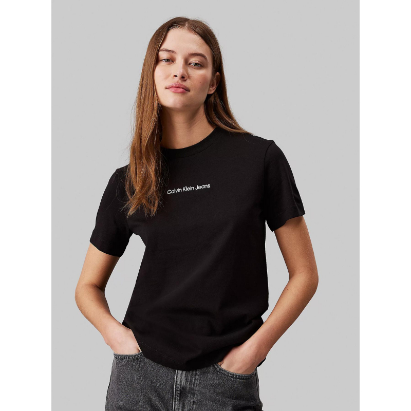 T-shirt institutional straight noir femme - Calvin Klein Jeans