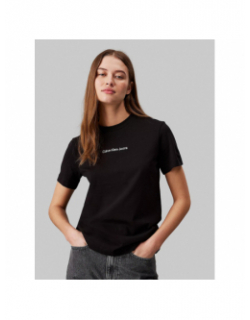 T-shirt institutional straight noir femme - Calvin Klein Jeans