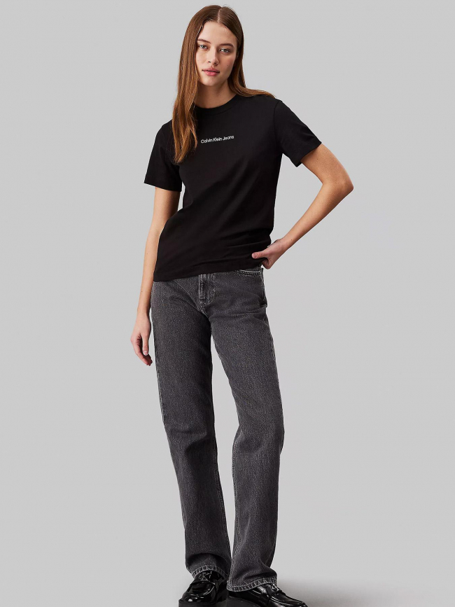 T-shirt institutional straight noir femme - Calvin Klein Jeans