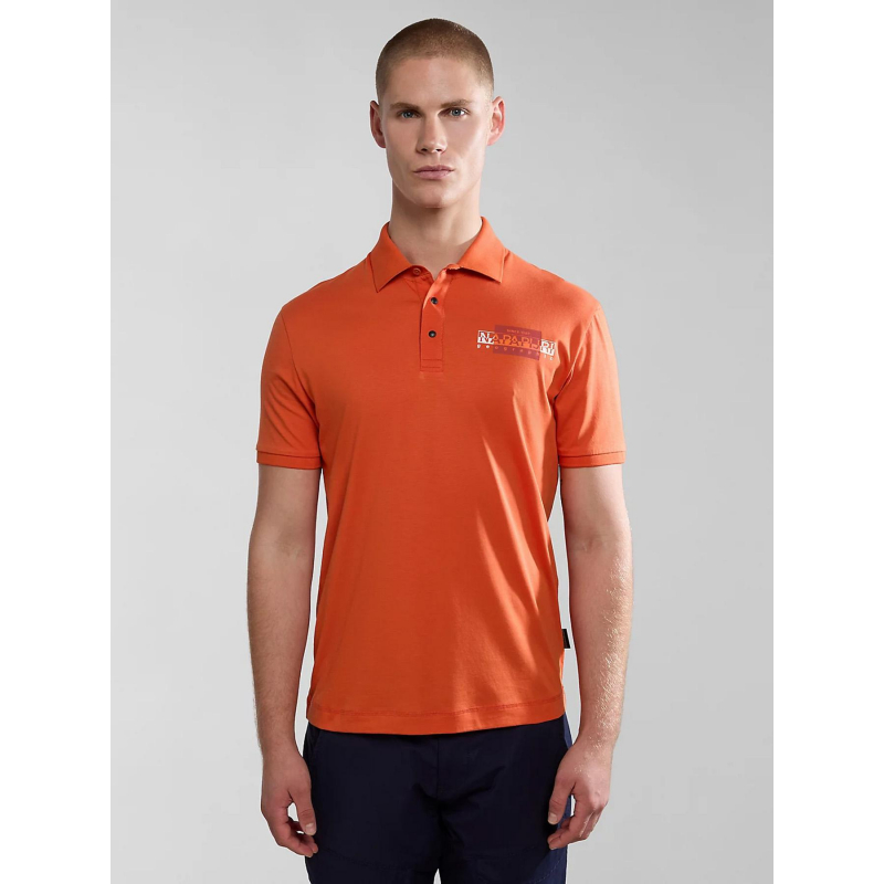 Polo manches courtes e-smallwood orange homme - Napapijri