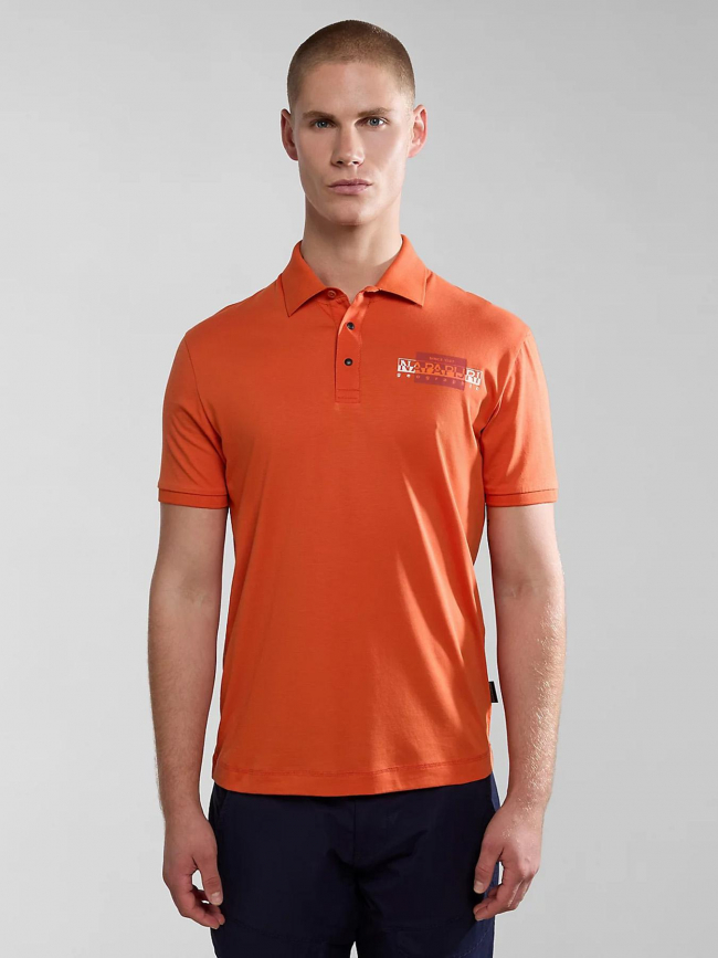 Polo manches courtes e-smallwood orange homme - Napapijri