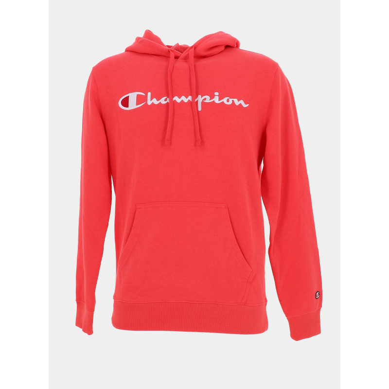 Sweat à capuche logo brodé rouge clair homme - Champion