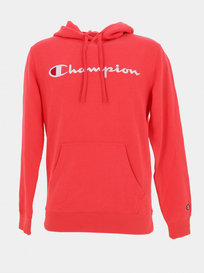 Sweat à capuche logo brodé rouge clair homme - Champion