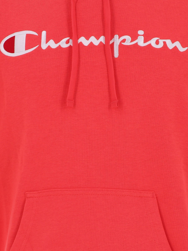 Sweat à capuche logo brodé rouge clair homme - Champion