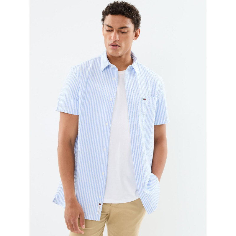 Chemise regular stripe seers bleu homme - Tommy Jeans