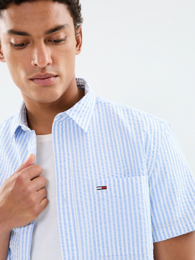 Chemise regular stripe seers bleu homme - Tommy Jeans