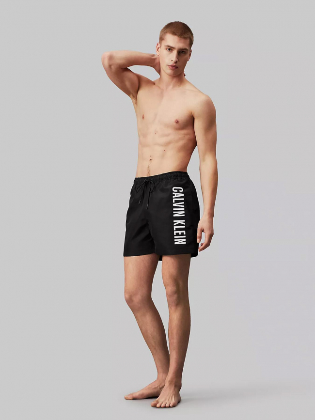 Short de bain medium drawstring noir homme Calvin Klein wimod