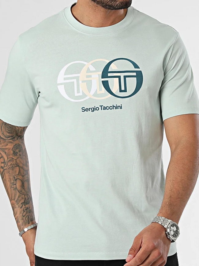 T-shirt logo triade vert d'eau homme - Sergio Tacchini