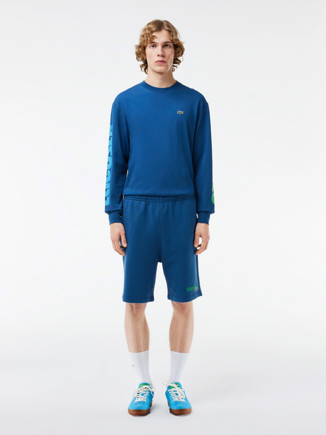 Short long logo bleu homme - Lacoste