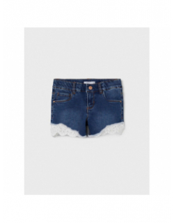 Short en jean salli dentelle bleu fille - Name It