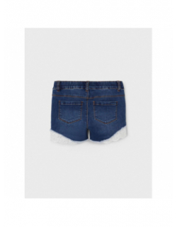 Short en jean salli dentelle bleu fille - Name It