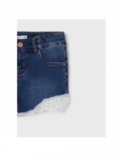 Short en jean salli dentelle bleu fille - Name It