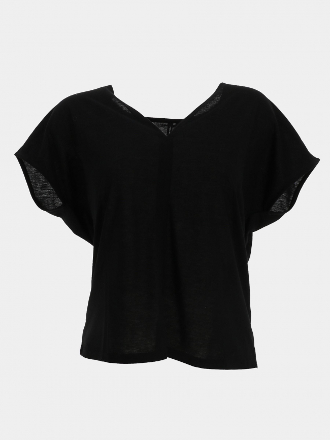 Top col v joy linnen noir femme - Vero Moda