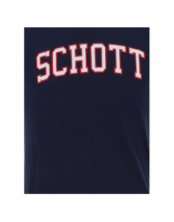 T-shirt jersey logo serigraphie bleu marine homme - Schott