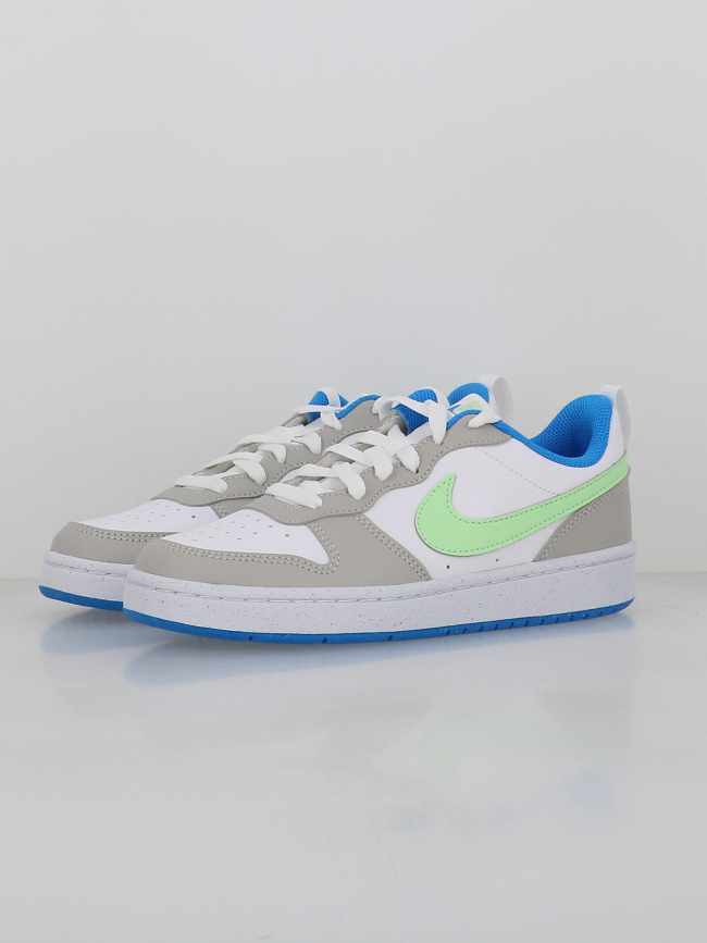 Baskets court borough recraft gs blanc gris vert enfant - Nike