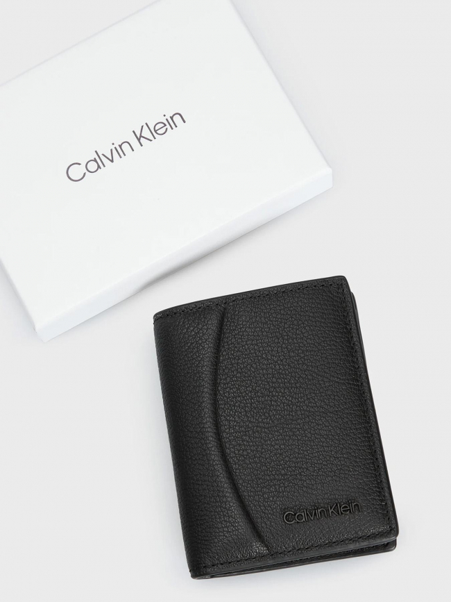 Portefeuille en cuir minimal focus bifold noir homme - Calvin Klein