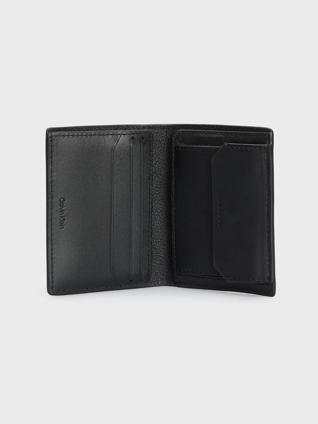 Portefeuille en cuir minimal focus bifold noir homme - Calvin Klein