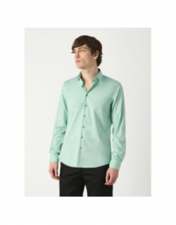 Chemise poplin stretch slim vert d'eau homme - Calvin Klein