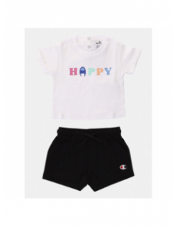 Ensemble t-shirt short happy blanc noir bébé - Champion