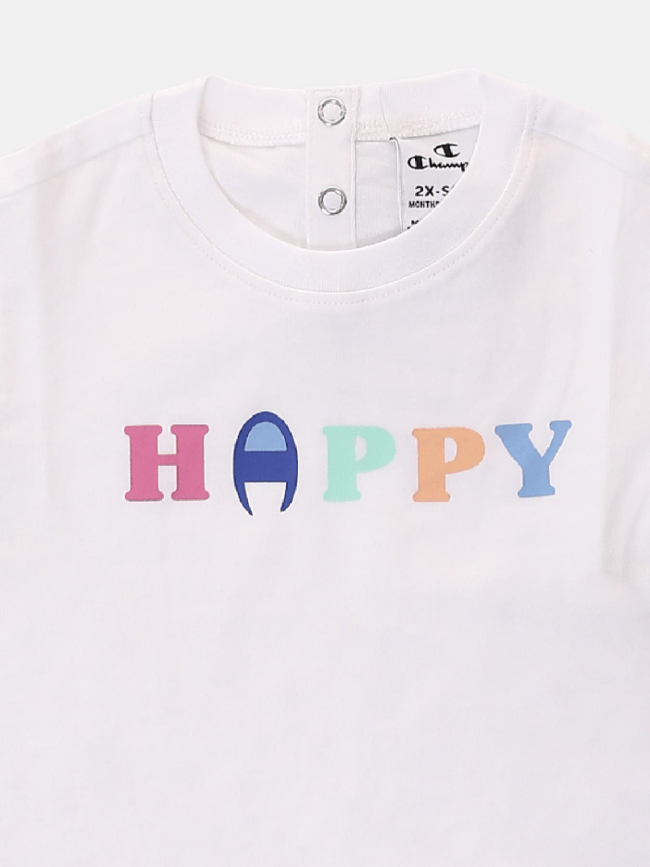 Ensemble t-shirt short happy blanc noir bébé - Champion