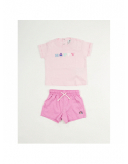 Ensemble t-shirt short happy rose bébé - Champion