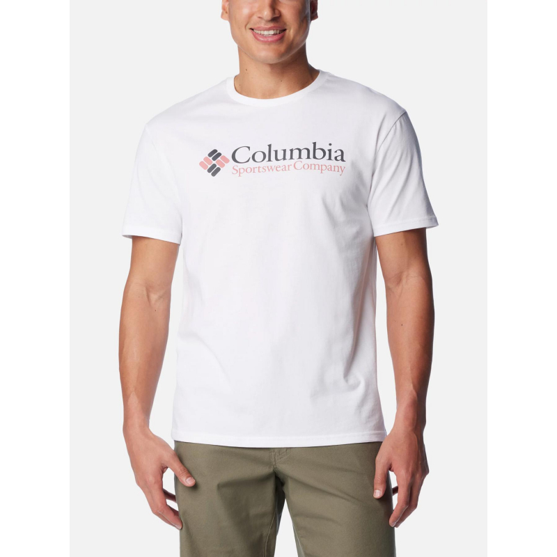 T-shirt basic logo blanc homme - Columbia