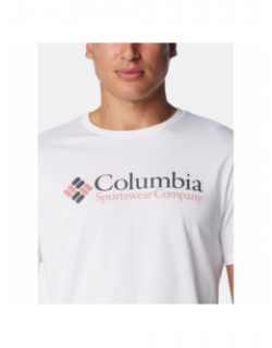 T-shirt basic logo blanc homme - Columbia