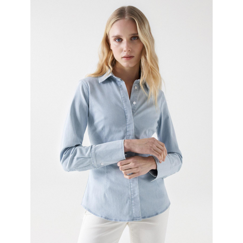 Chemise slim fit light weight bleu femme - Salsa