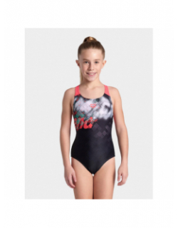 Maillot de bain une pièce splash point noir fille - Arena